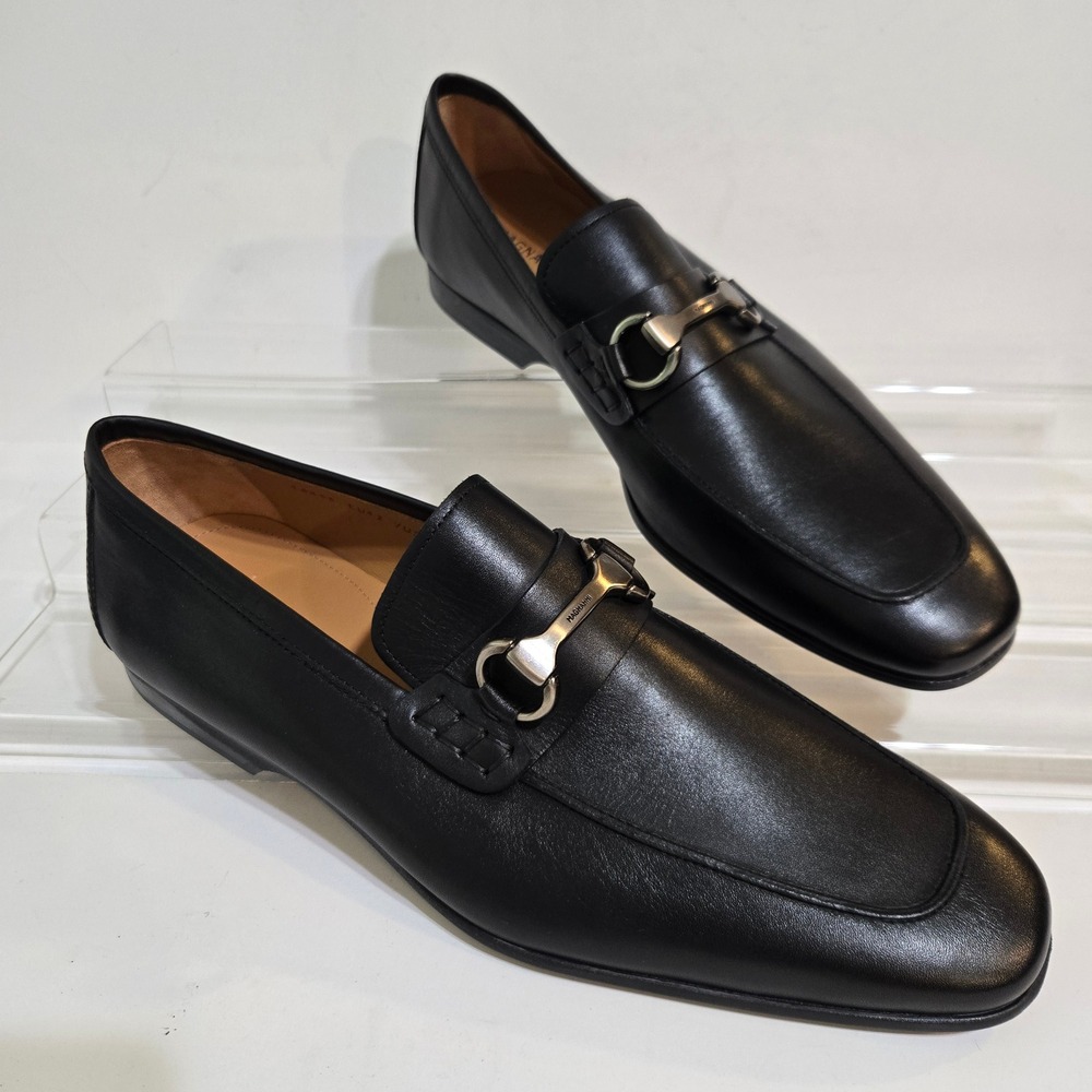 Magnanni Rafa II horse Bit Loafers Mens 9 / 42 Black Leather Logo 18456 Portugal